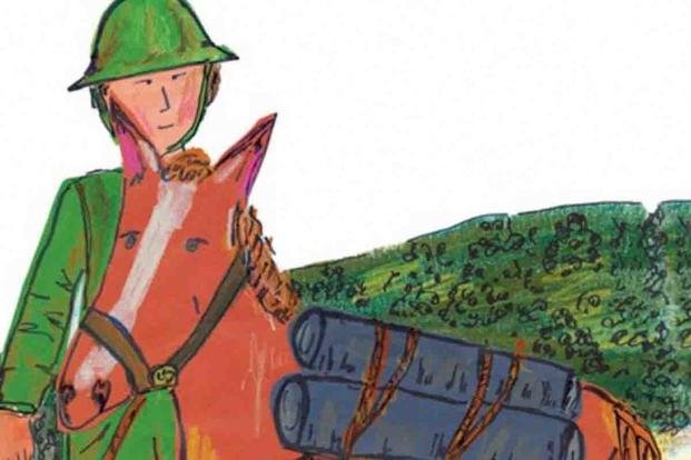 Sgt. Reckless in Korea, as illustrated by author Erin McGill. (Sourcebooks)