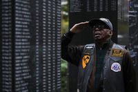 Korean War Memorial in Philadelphia on Veterans Day.