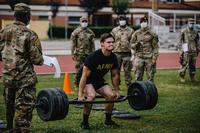 U.S. Army medic paratroopers participate in an Army Combat Fitness Test on Caserma Del Din, Italy.