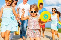 family at beach