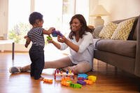 woman and child in home