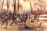 The Harlem Hellfighters are seen here at Séchault, France, on Sept. 29, 1918, during the Meuse-Argonne offensive.