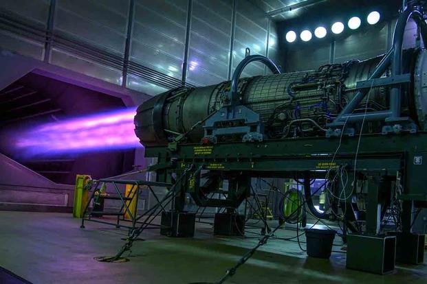 An F-16 Fighting Falcon engine runs at full afterburner at Misawa Air Force Base, Japan. The flight completes operational testing, troubleshooting and the repairing of 160 engines across five fighter squadrons in three fighter wings. (U.S. Air Force/Airman 1st Class China M. Shock)