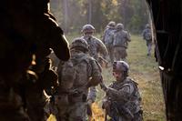 New Jersey Army National Guard Soldiers conduct an air assault exercise.