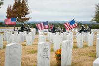 Christmas wreaths at the Central Texas State Veterans Cemetery.