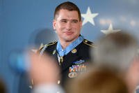 President Barack Obama awards Kyle J. White the Medal of Honor