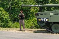 Sgt. Maj. of the Army Grinston unveils the new M10 Booker Combat Vehicle.