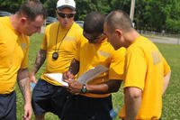 Sailors record their scores on the Navy physical readiness test.