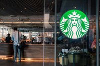 A man orders at Starbucks.